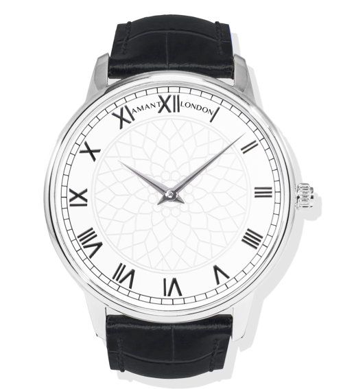 Amant London - Steel watch with leather strap